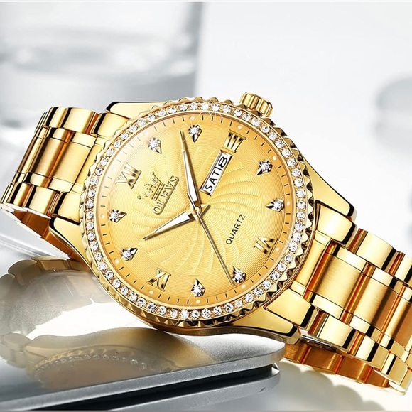 OLEVS Mens Watch Stainless Steel Big Face Casual Dress Wrist Watch Quartz Analog - Picture 5 of 8